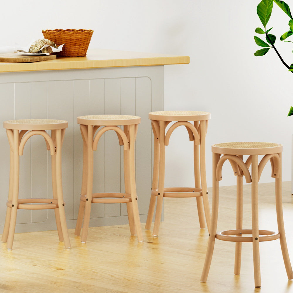 Artiss Apri Bar Stool x 4 - Rattan