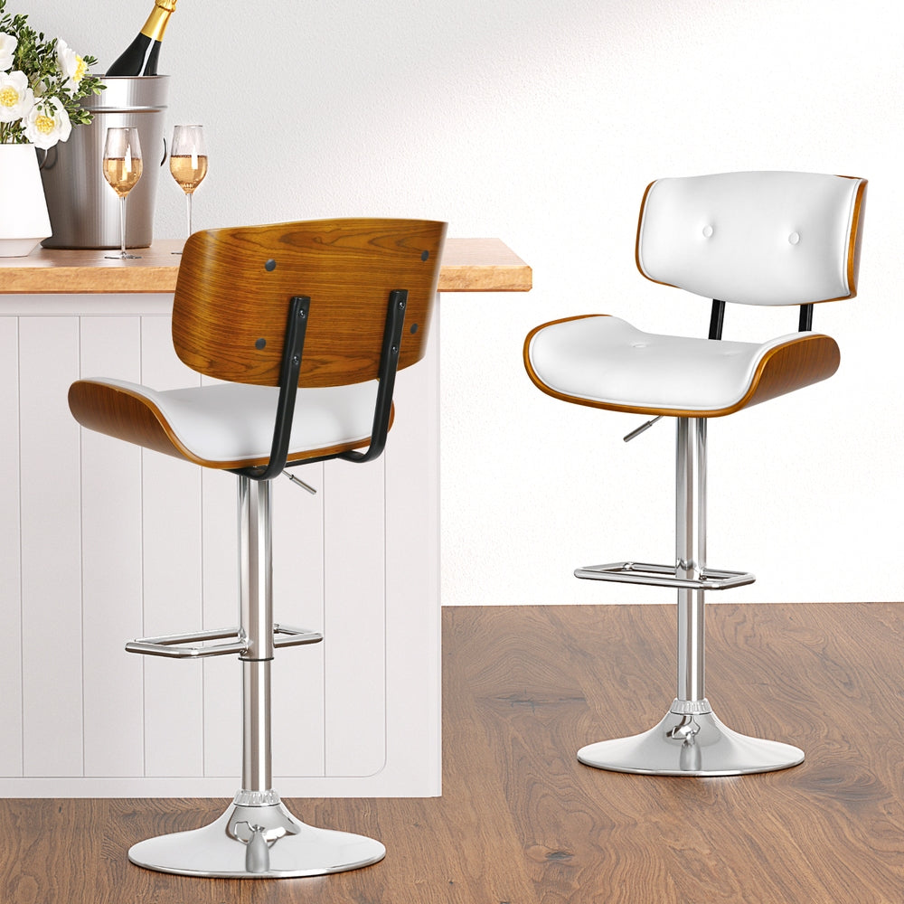 Artiss Cherry Bar Stools x 4 - White