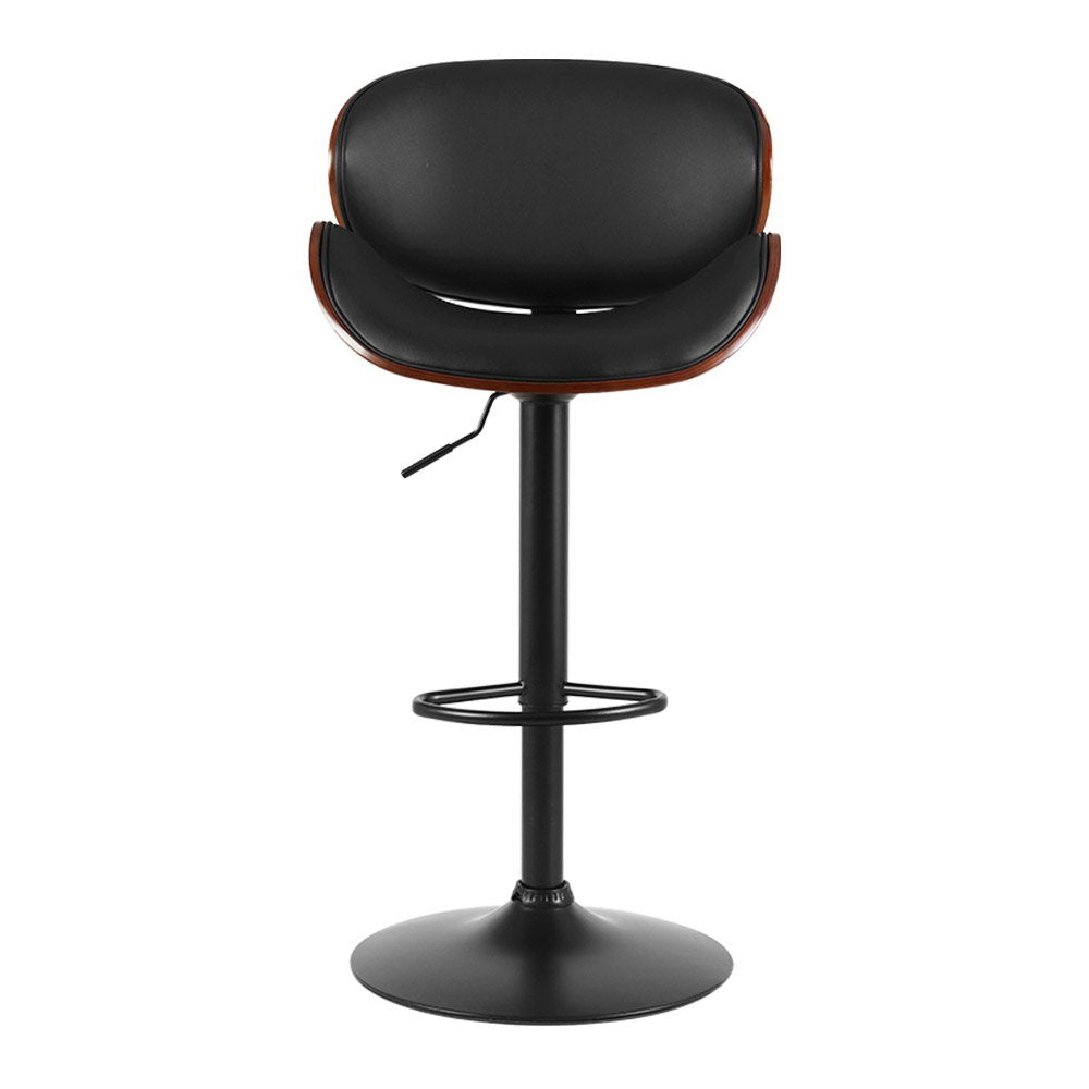 Artiss Vintage Style Leather Bar Stools - Black