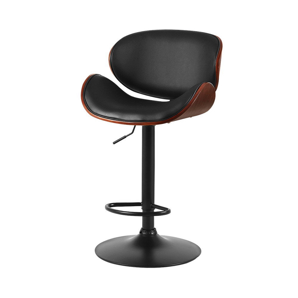 Artiss Vintage Style Leather Bar Stools - Black