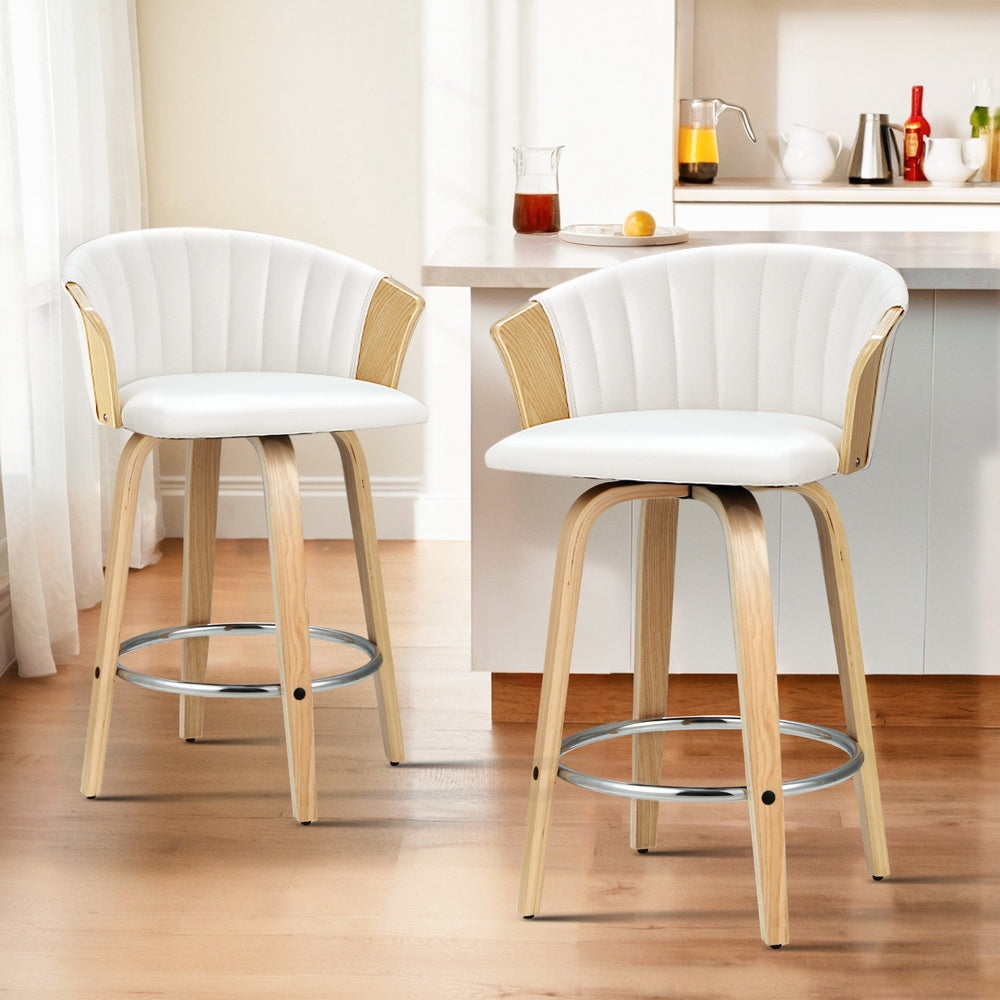 Artiss Ricardo Bar Stools x 4 - White