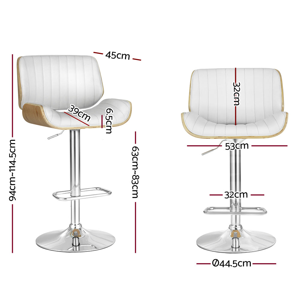 Artiss Galina Bar Stools x 2 - White