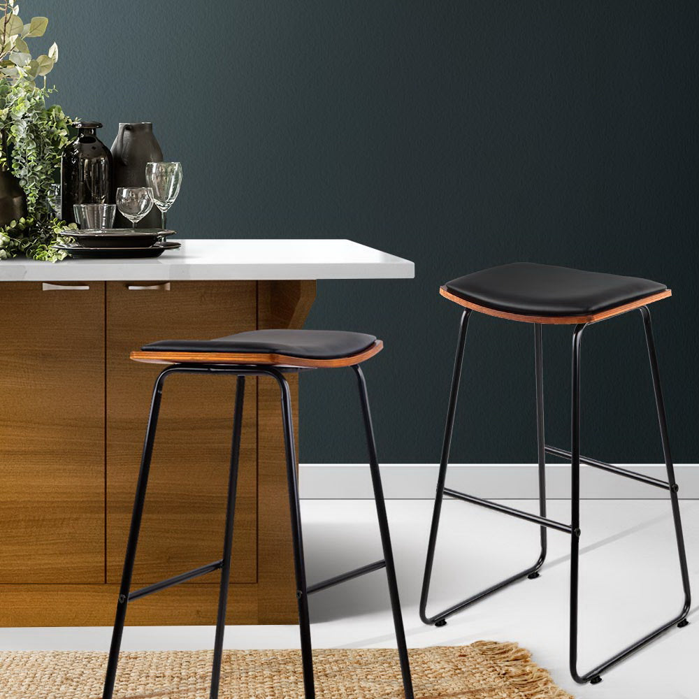 Artiss Porter Bar Stools x 4 - Black
