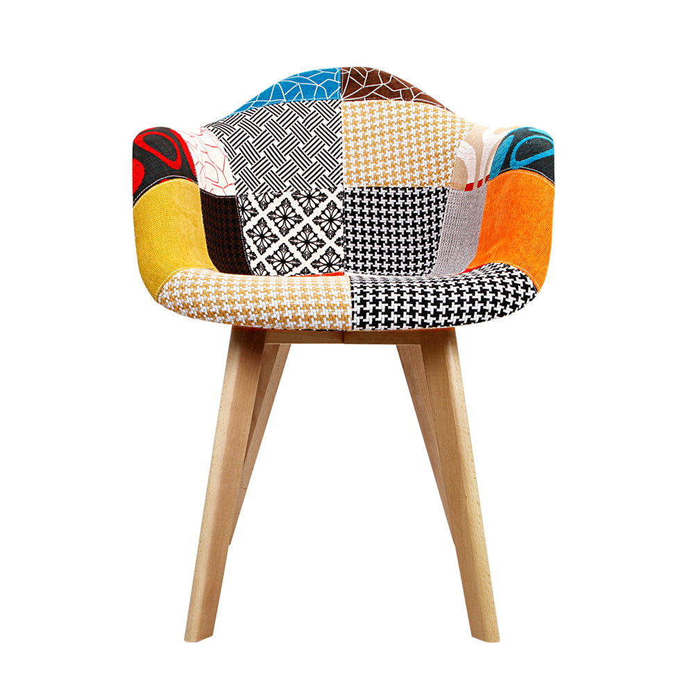 Artiss Fabric Dining Chairs x 2 - Multicolour
