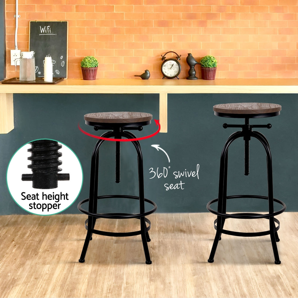 Artiss Vintage Style Bar Stools x 4 - Wooden