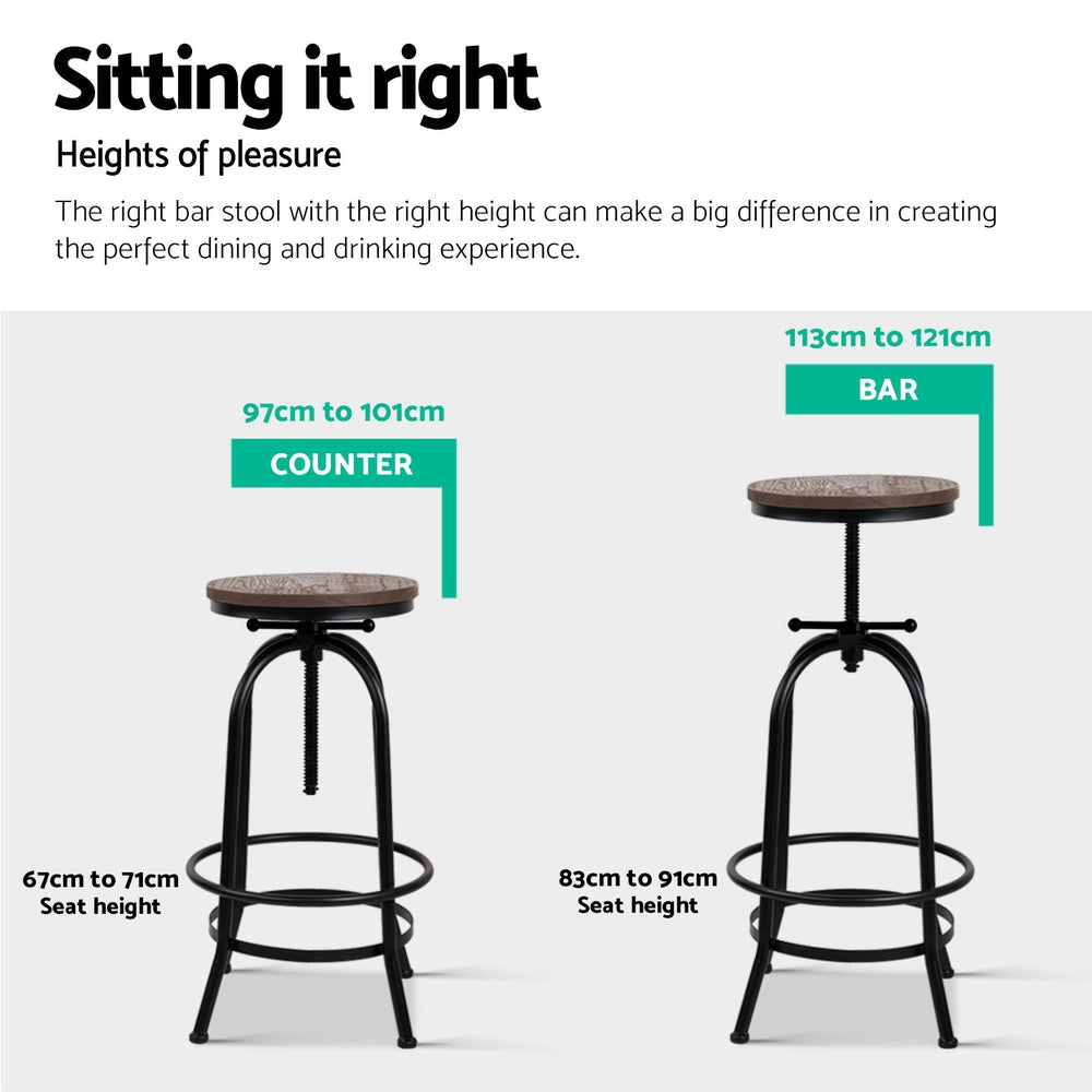 Artiss Vintage Style Bar Stools x 4 - Wooden