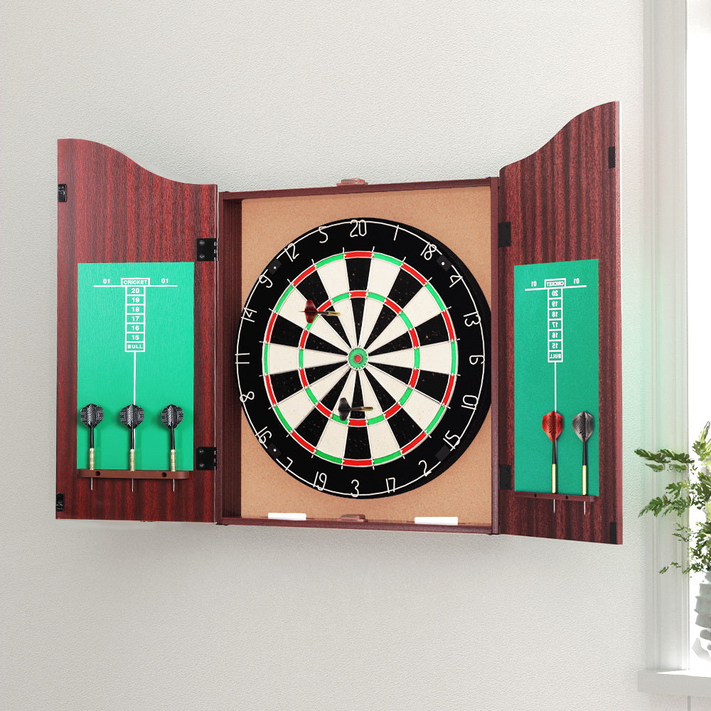 Dartboard with Wooden Cabinet