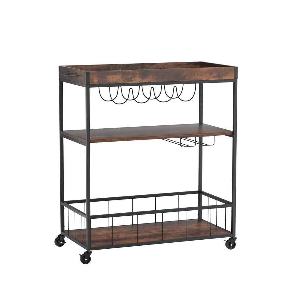 Artiss Kitchen Island, Serving Cart on Wheels