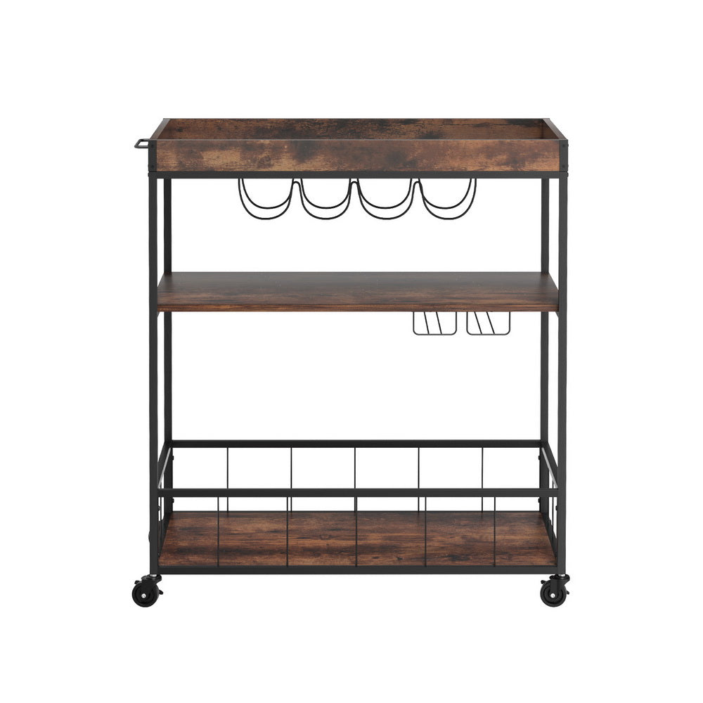 Artiss Kitchen Island, Serving Cart on Wheels