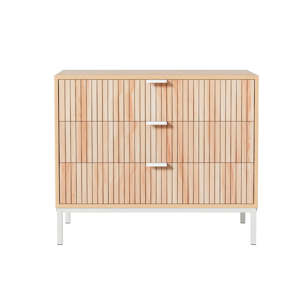Artiss Lura Chest with 3 Drawers - Pine