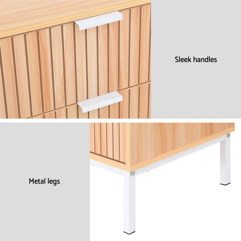Artiss Lura Chest with 3 Drawers - Pine