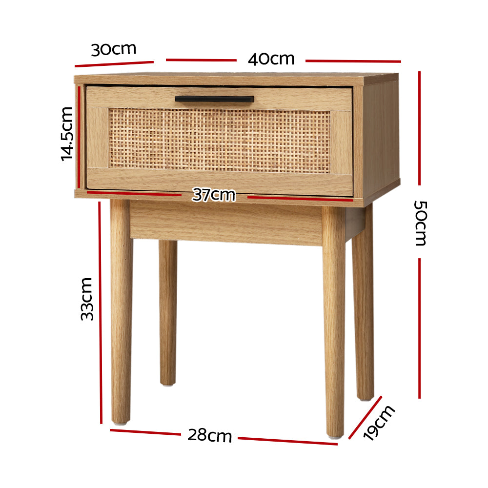 Artiss Bedside Table - Rattan