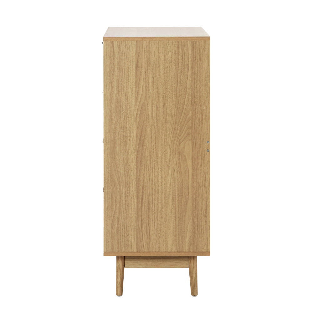 Artiss Briony Tallboy with 4 Drawers - Rattan