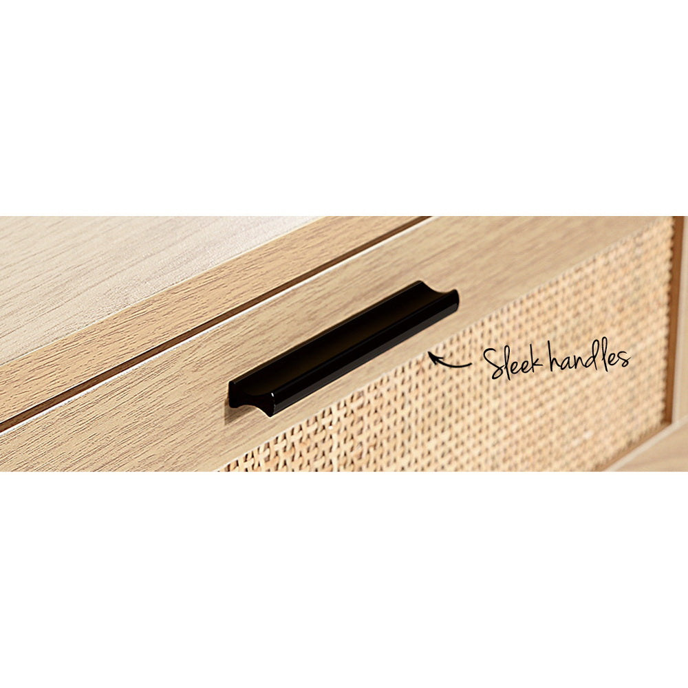 Artiss Briony Tallboy with 4 Drawers - Rattan