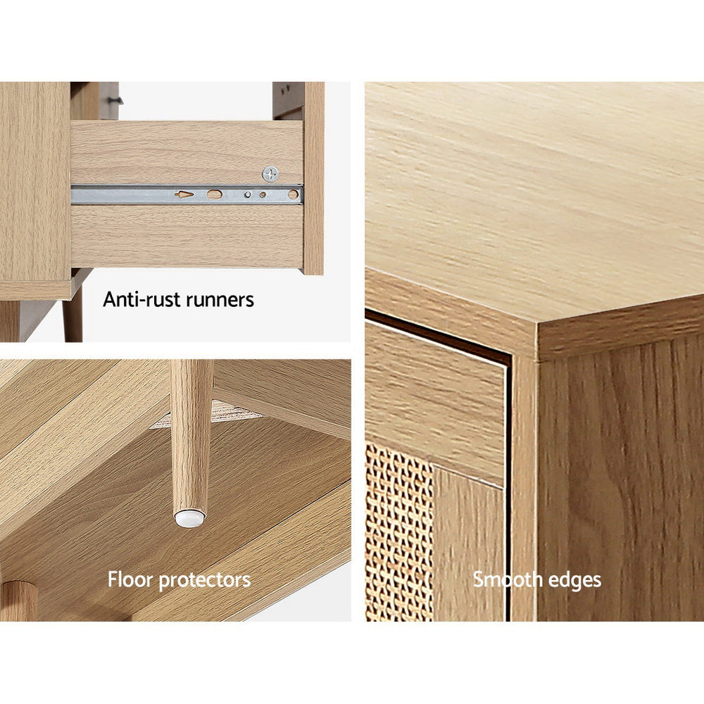 Artiss Briony Tallboy with 4 Drawers - Rattan