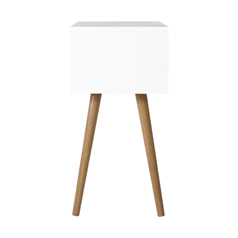 Artiss Bodie Bedside Table with 2 Drawers - White