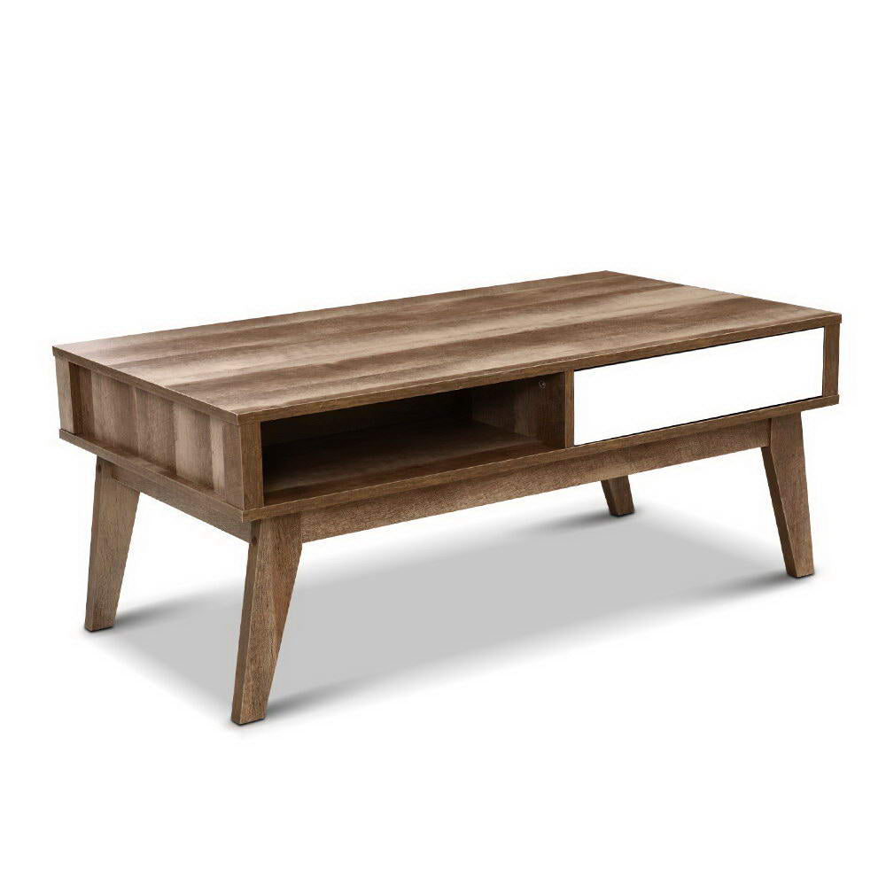 Artiss Serena Coffee Table with 2 Drawers - Walnut