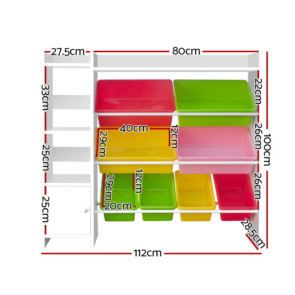 Keezi Kids Bookshelf - 8 x Bins