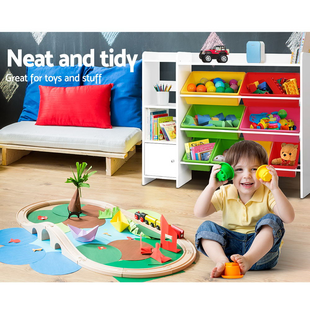 Keezi Kids Bookshelf - 8 x Bins