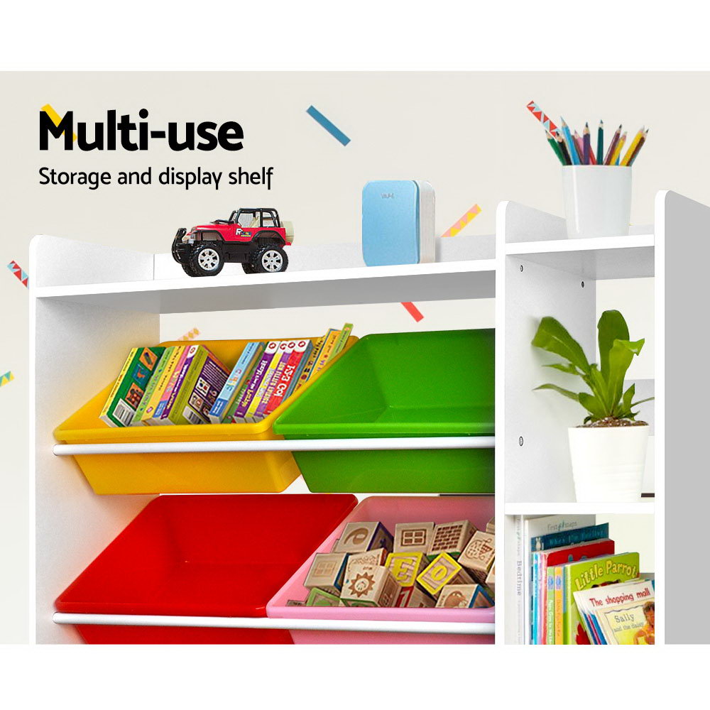 Keezi Kids Bookshelf - 8 x Bins