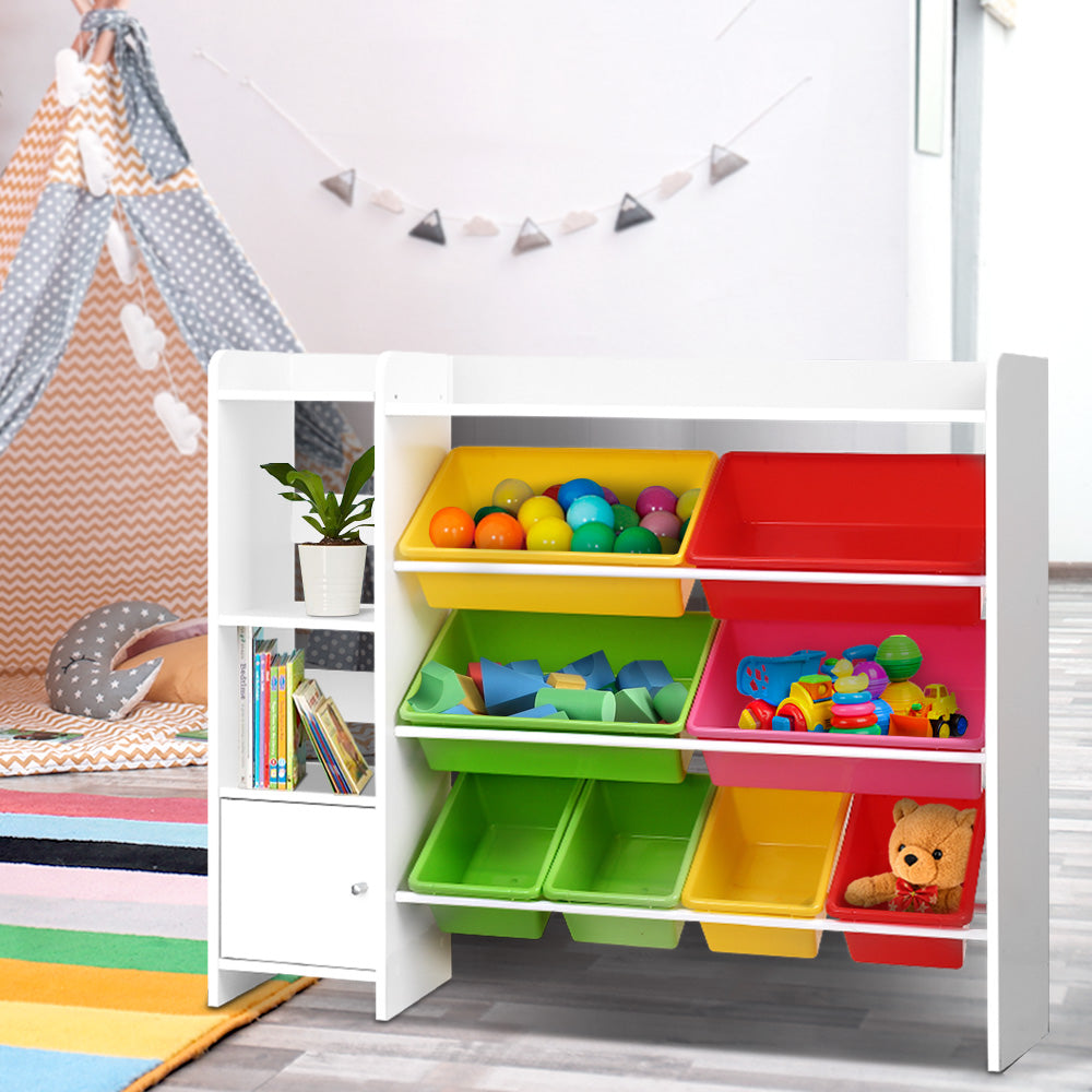 Keezi Kids Bookshelf - 8 x Bins