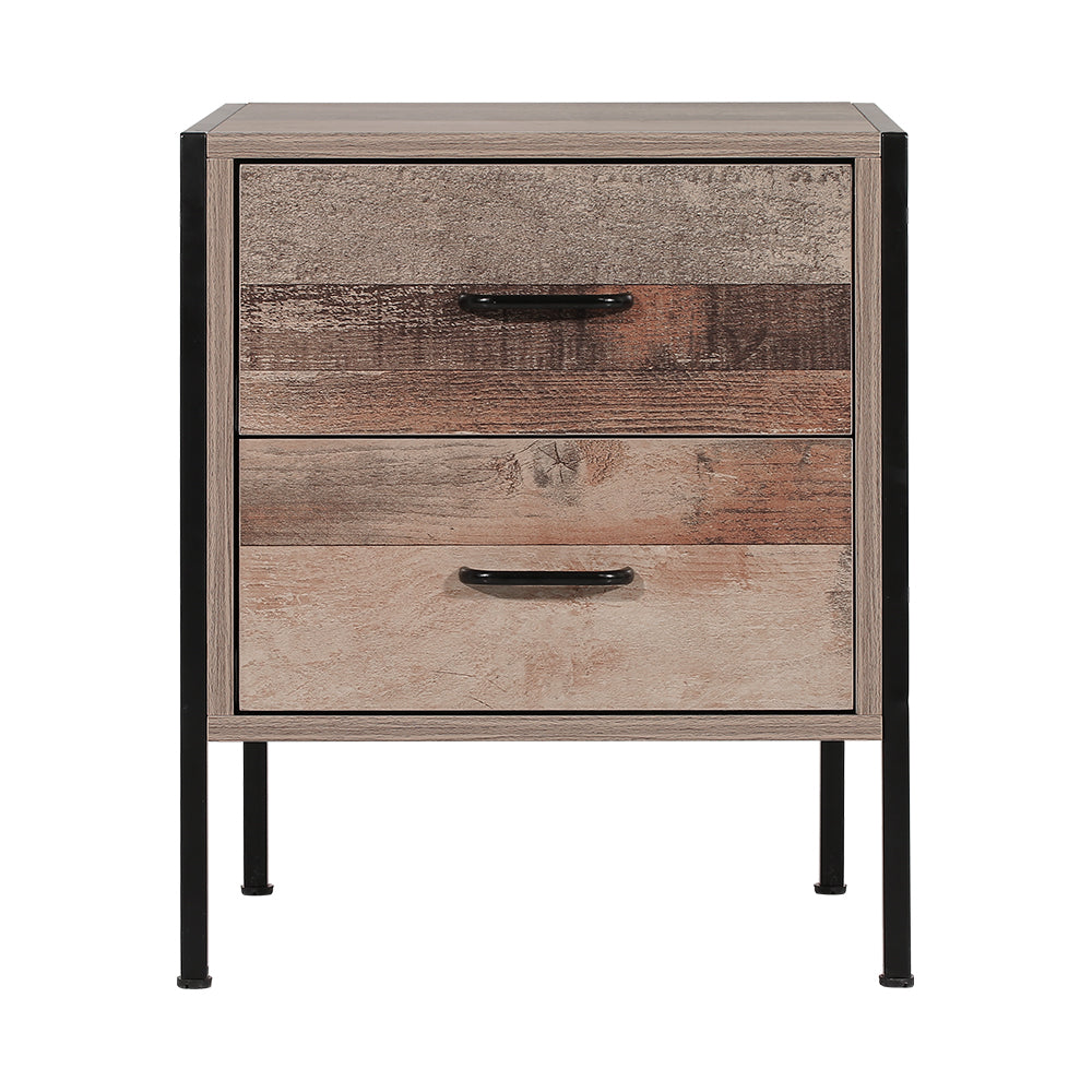 Artiss Barnly Bedside Table with 2 Drawer