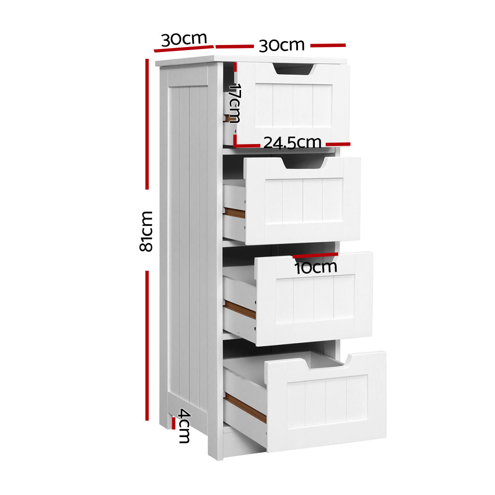 Artiss Chest of 4 Drawers - Lessa White