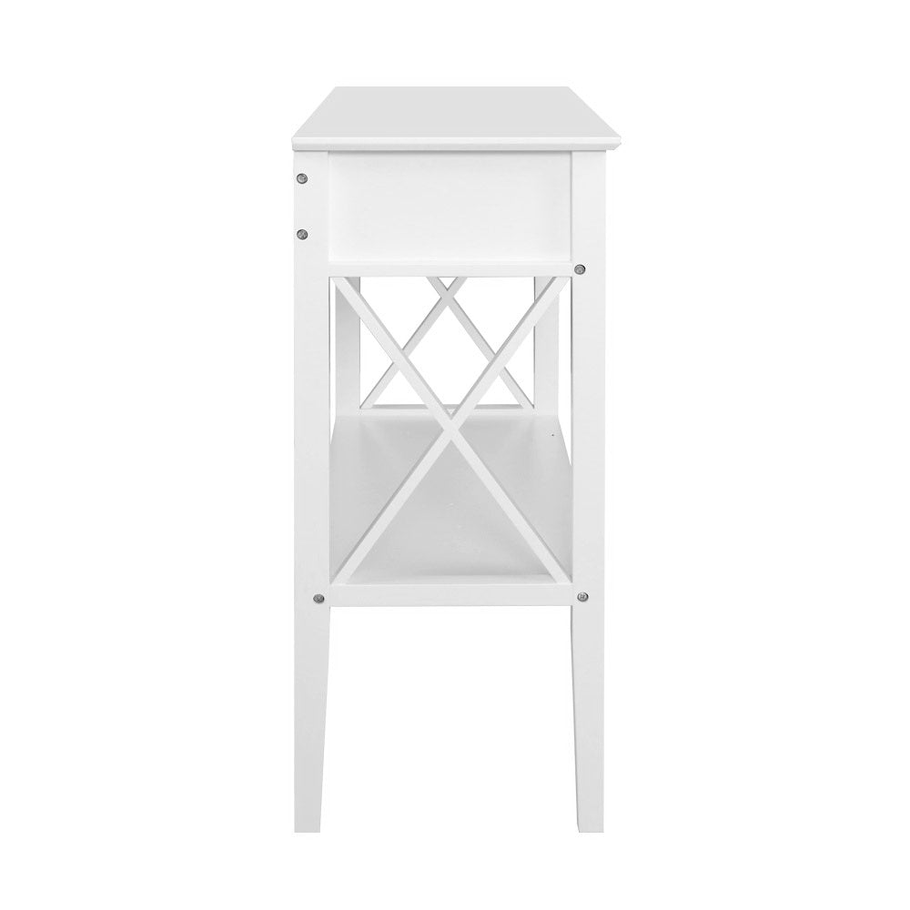 Artiss Console Table 2 Drawers - White