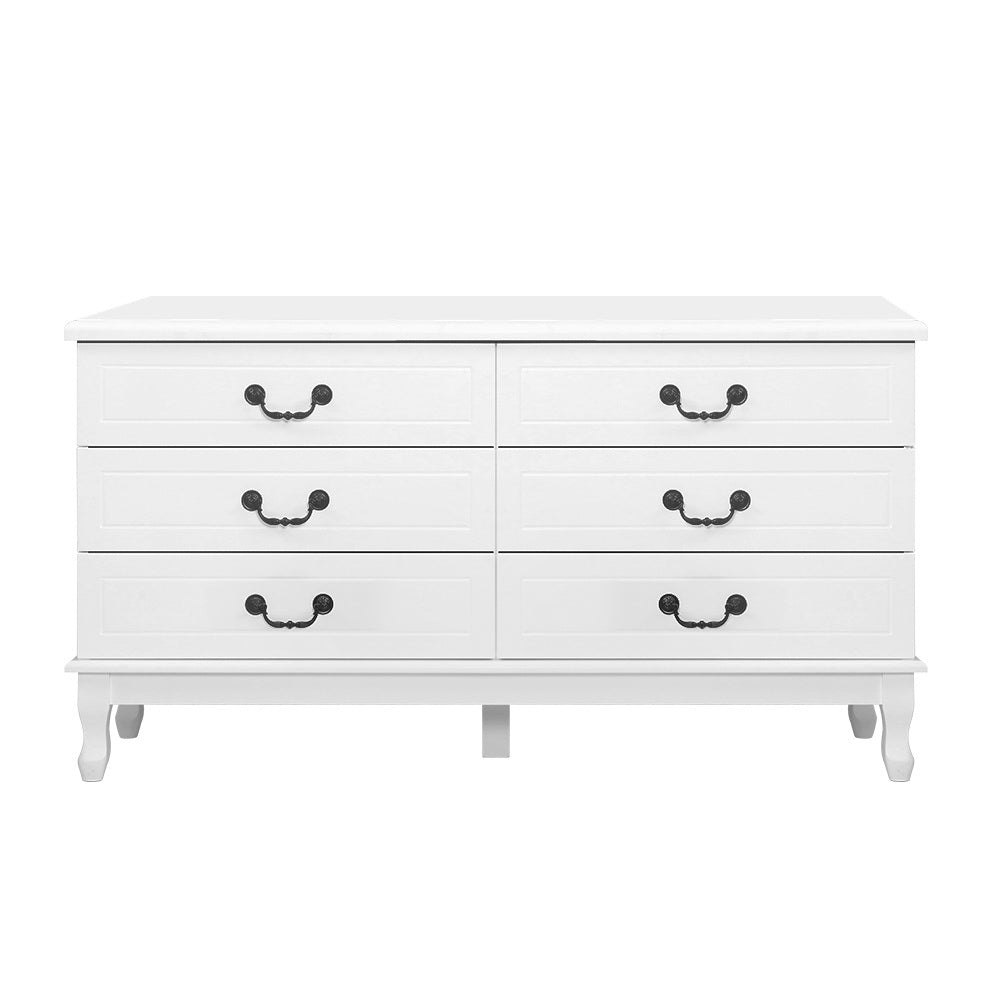 Artiss Chest of 6 Drawers - Kubi White