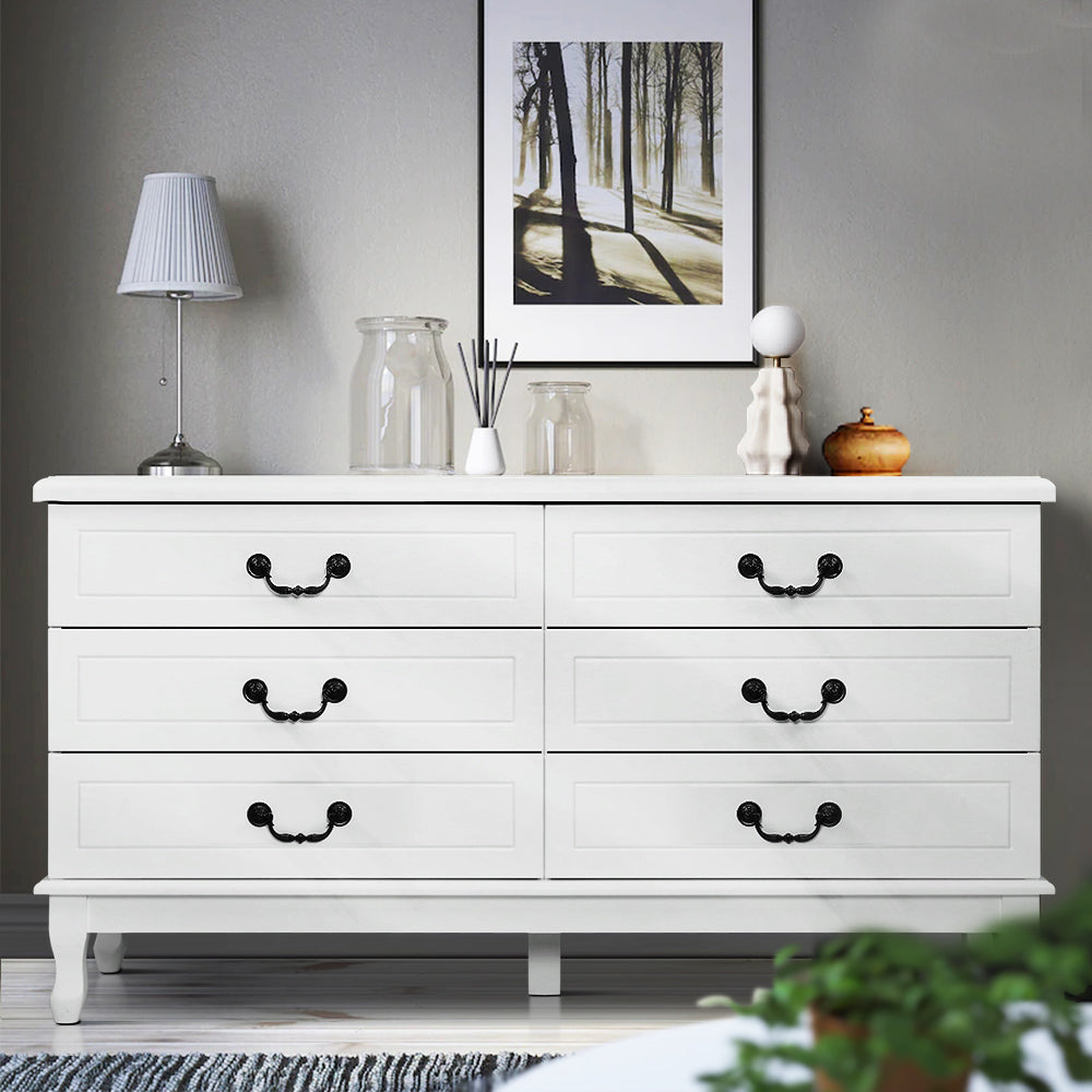Artiss Chest of 6 Drawers - Kubi White