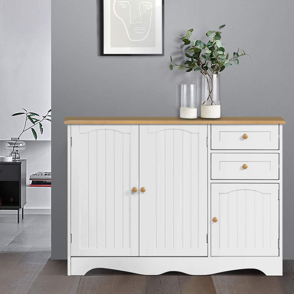 Artiss Berne Buffet Sideboard with 3 Doors - White