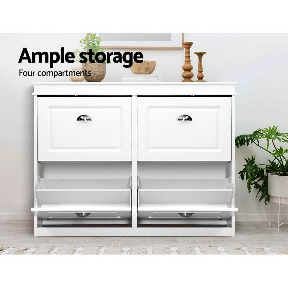 Artiss Shoe Rack Bench - Large White