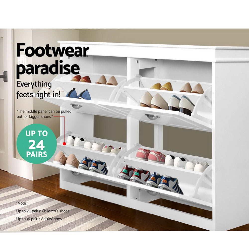 Artiss Shoe Rack Bench - Large White