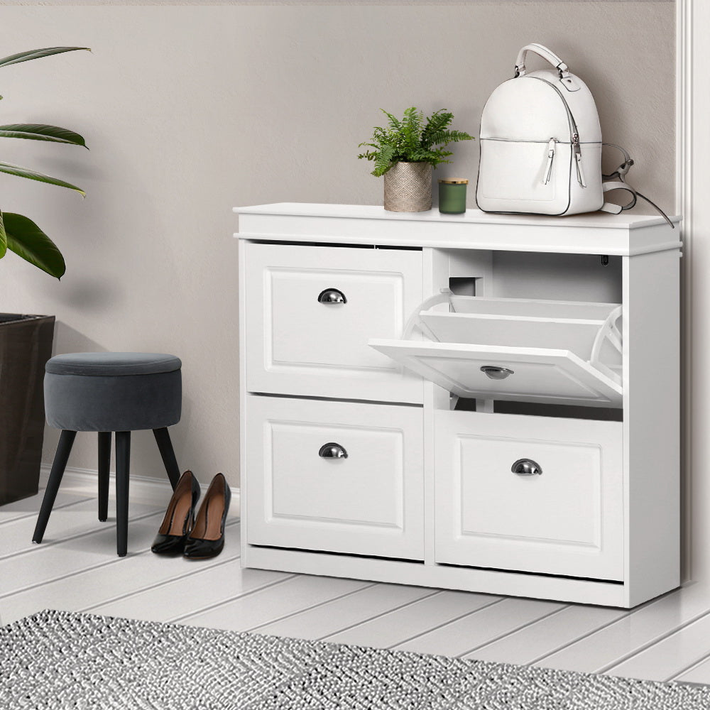 Artiss Shoe Rack Bench - Large White