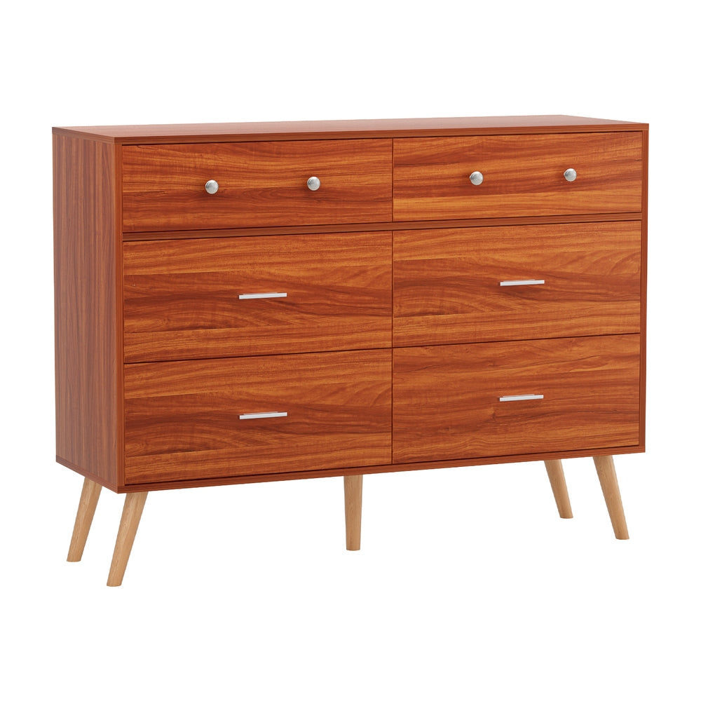 Artiss Chest of 6 Drawers - Walnut