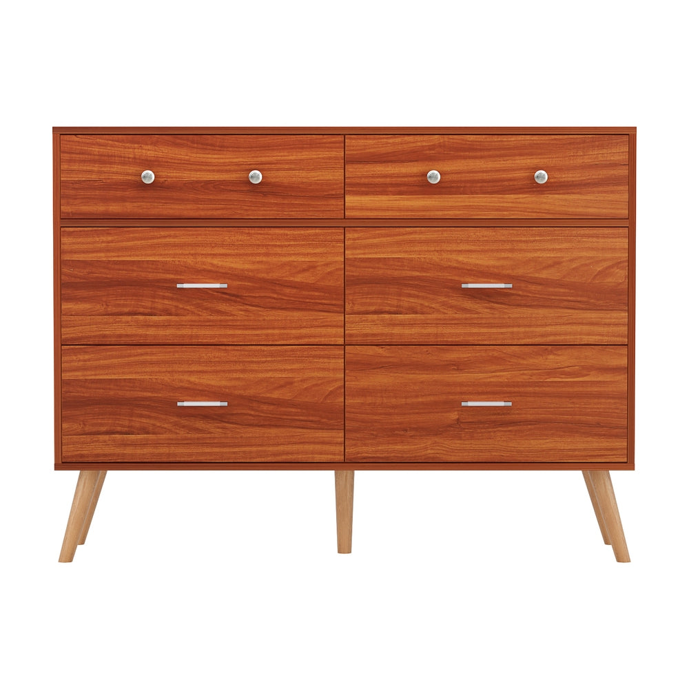 Artiss Chest of 6 Drawers - Walnut