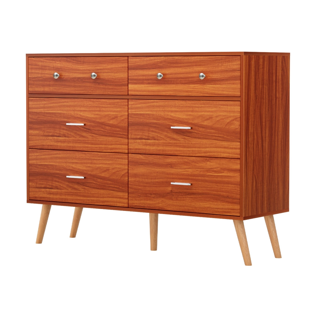 Artiss Chest of 6 Drawers - Walnut