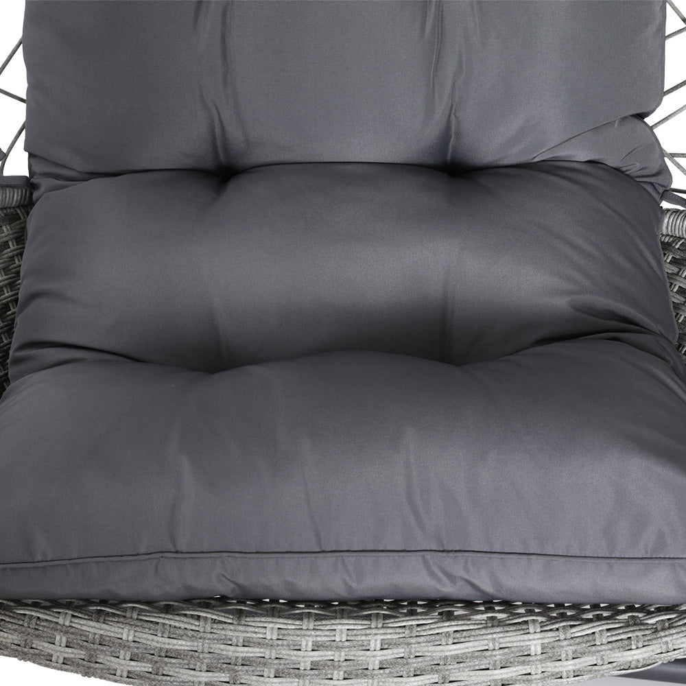 Gardeon Outdoor Egg Swing Chair - Light Grey