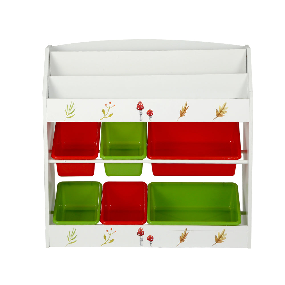 Keezi Kids Bookshelf - 6 x Bins
