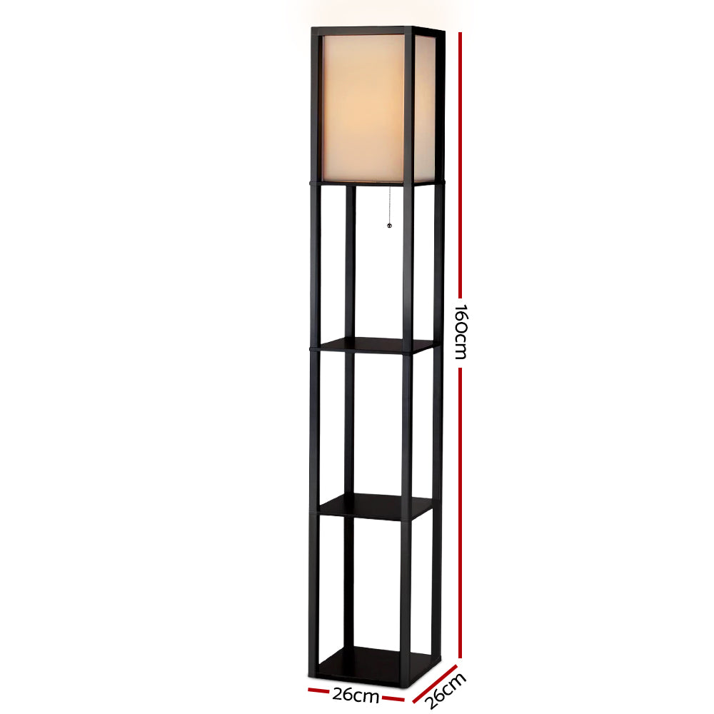 Artiss Floor Lamp 3 Tier Shelf - Black