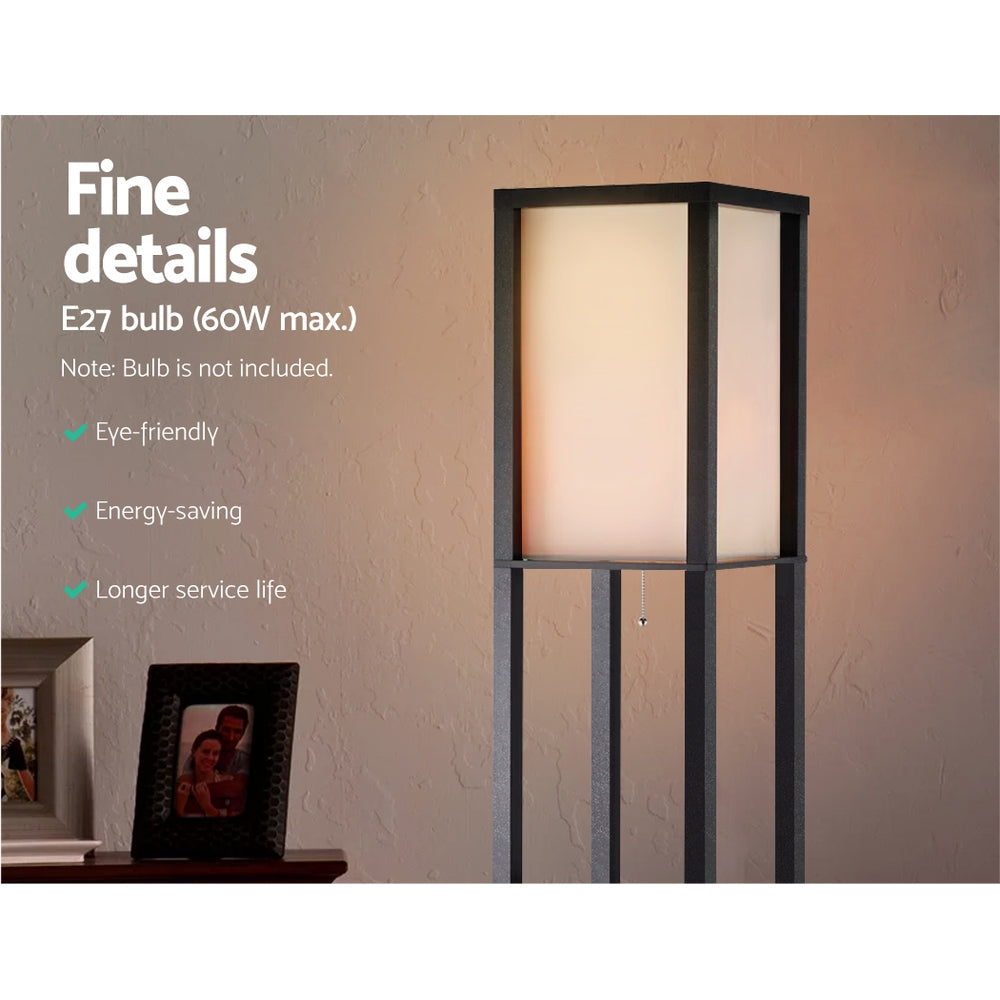 Artiss Floor Lamp 3 Tier Shelf - Black