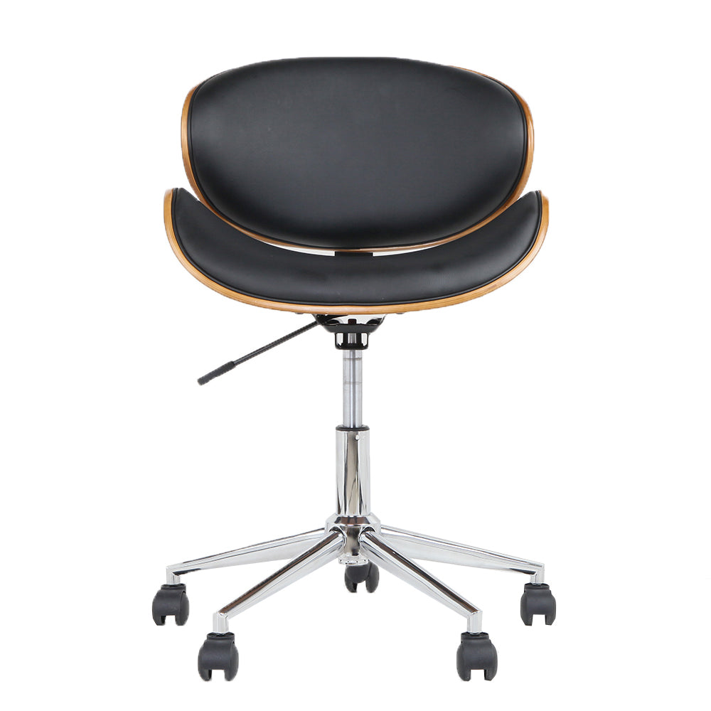 Artiss Wooden Leather Office Chair - Black
