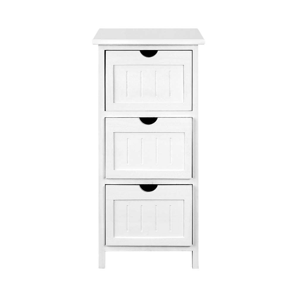 Artiss Cabinet with 3 Drawers - White