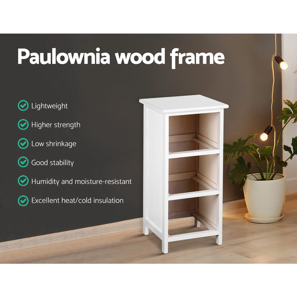 Artiss Cabinet with 3 Drawers - White