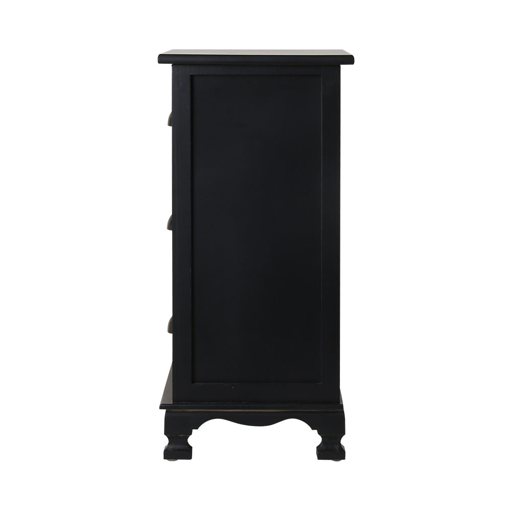 Artiss Thyme Bedside Table 3 Drawer - Black