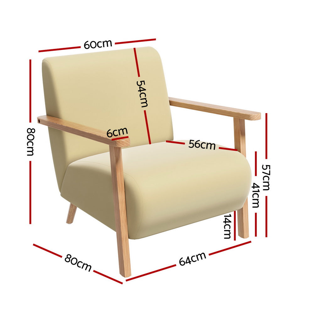 Artiss Olie Armchair - Velvet Yellow