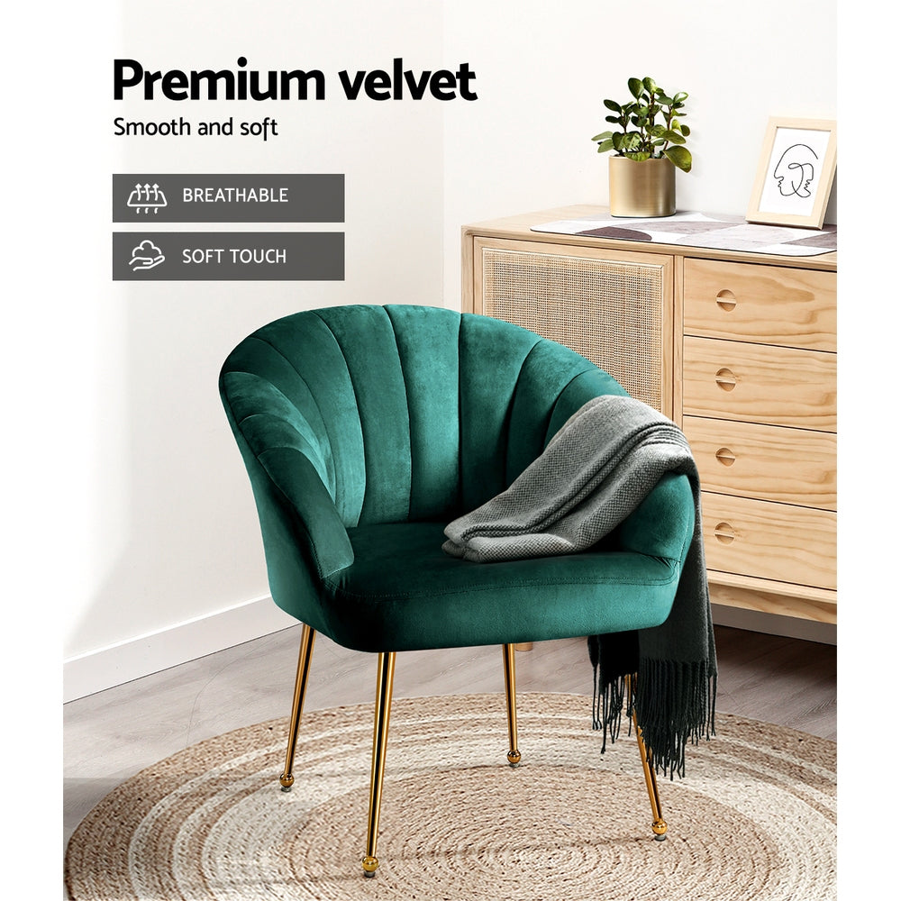 Artiss Eloise Armchair - Velvet Green