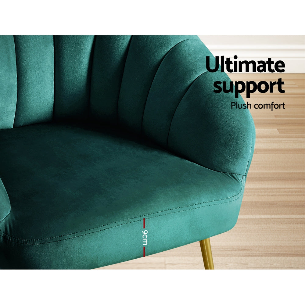Artiss Eloise Armchair - Velvet Green