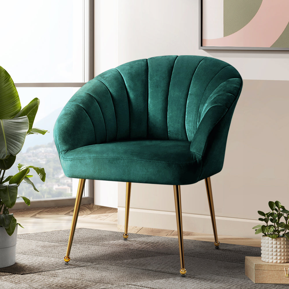 Artiss Eloise Armchair - Velvet Green