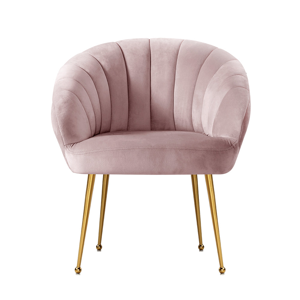 Artiss Eloise Armchair - Velvet Pink